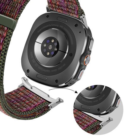 Bandz Bandz Samsung Galaxy Watch Ultra nylon loop band (groen mix) Bandz Bandz Samsung Galaxy Watch Ultra nylon loop band (groen mix)