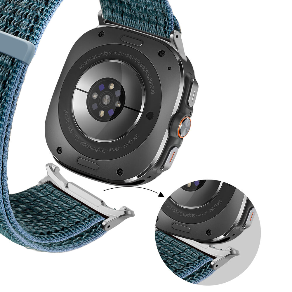 Bandz Bandz Samsung Galaxy Watch Ultra nylon loop band (blauwgroen) Bandz Bandz Samsung Galaxy Watch Ultra nylon loop band (blauwgroen)