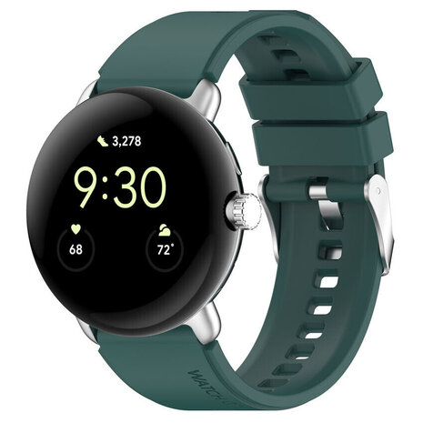 Strap-it® Strap-it Google Pixel Watch 3 - 41mm siliconen bandje (donkergroen)