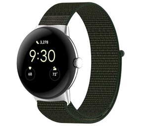 Strap-it® Google Pixel Watch 3 - 41mm nylon bandje (groen)