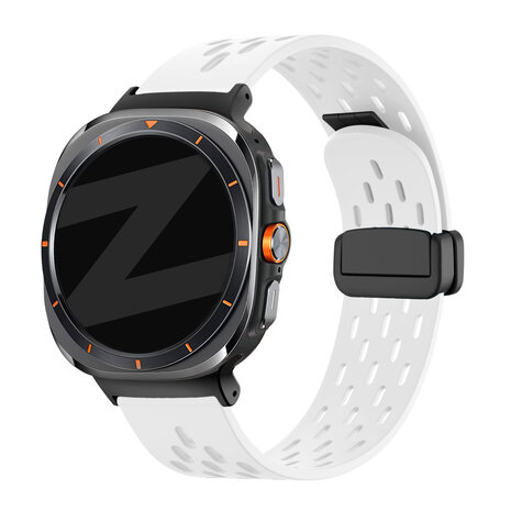 Bandz Bandz Samsung Galaxy Watch Ultra D-buckle sport band 'Air' (wit)
