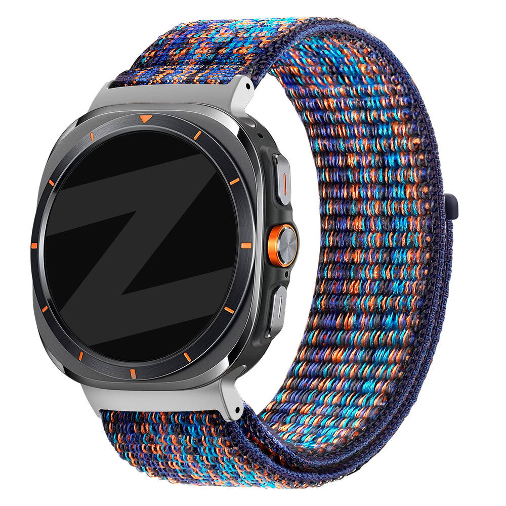 Bandz Bandz Samsung Galaxy Watch Ultra nylon loop band (blauw mix) Bandz Bandz Samsung Galaxy Watch Ultra nylon loop band (blauw mix)