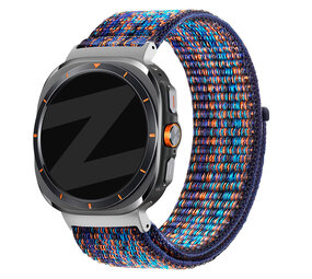 Bandz Bandz Samsung Galaxy Watch Ultra nylon loop band (blauw mix) Bandz Bandz Samsung Galaxy Watch Ultra nylon loop band (blauw mix)