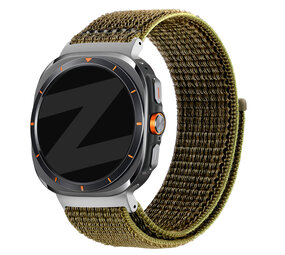 Bandz Bandz Samsung Galaxy Watch Ultra nylon loop band (olijf)