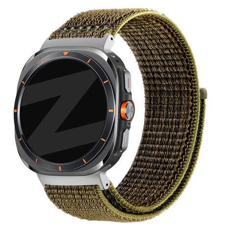 Bandz Bandz Samsung Galaxy Watch Ultra nylon loop band (olijf)