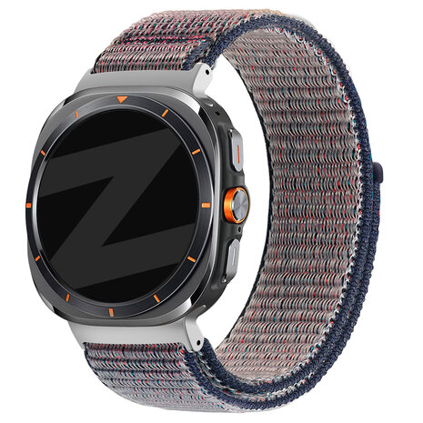 Bandz Bandz Samsung Galaxy Watch Ultra nylon loop band (donkerblauw)