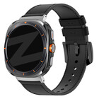 Bandz Bandz Samsung Galaxy Watch Ultra leren hybrid band met gesp (zwart)