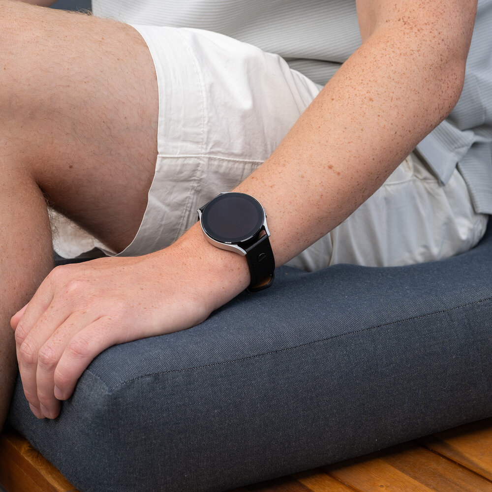 Strap-it® Strap-it Amazfit Bip U (Pro) geschroefde leren bandje (zwart)