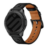 Strap-it® Xiaomi Watch S3 geschroefde leren bandje (zwart)
