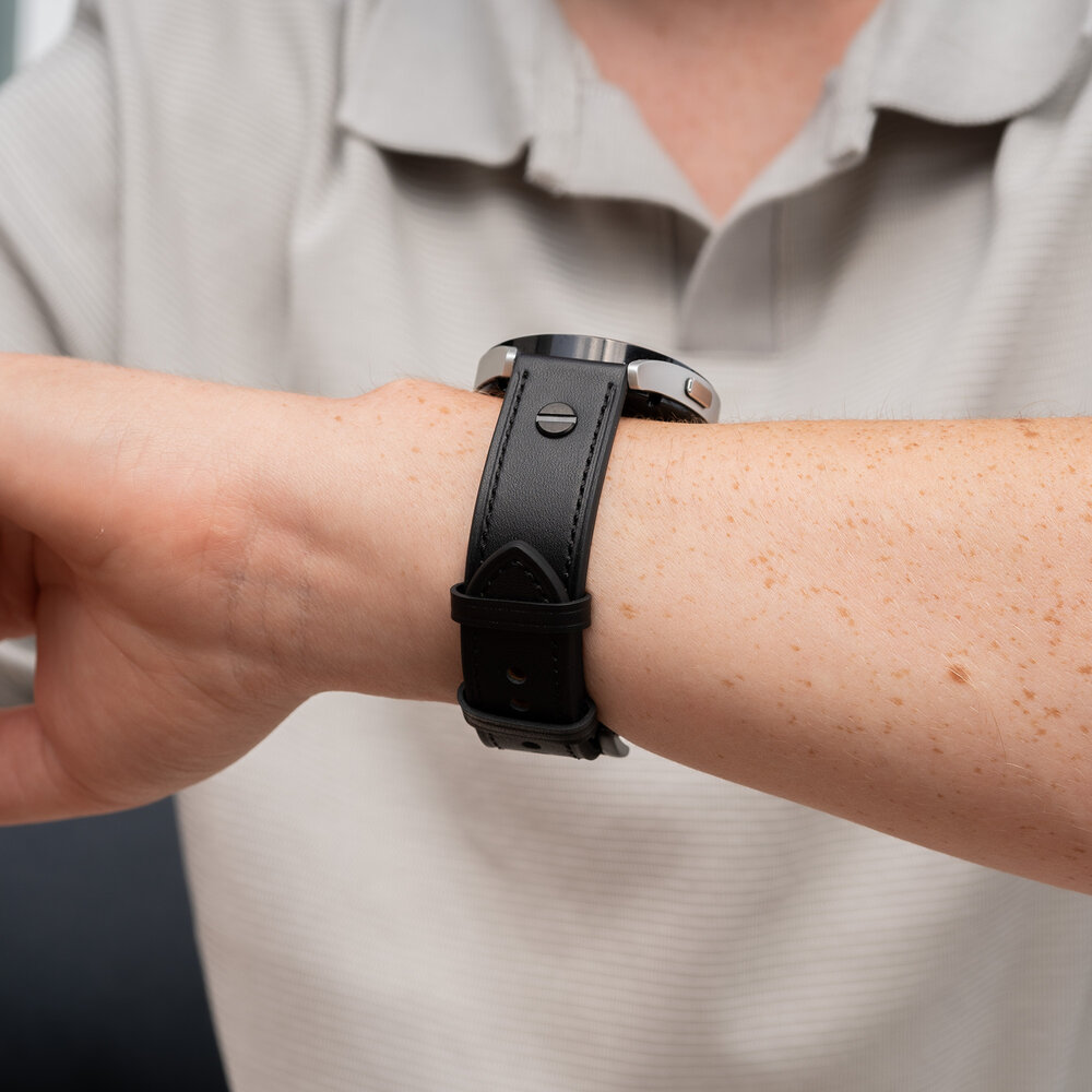 Strap-it® Strap-it Amazfit GTR Mini geschroefde leren bandje (zwart) Strap-it® Strap-it Amazfit GTR Mini geschroefde leren bandje (zwart)