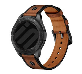Strap-it® Amazfit GTR 2 geschroefde leren bandje (donkerbruin)