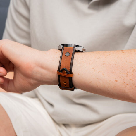 Strap-it® Strap-it Polar Ignite geschroefde leren bandje (donkerbruin)