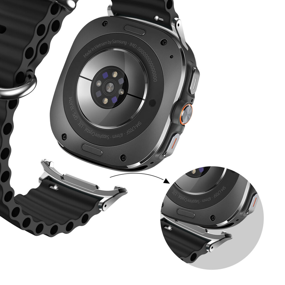 Bandz Bandz Samsung Galaxy Watch Ultra Ocean bandje 'Classic' (zwart)