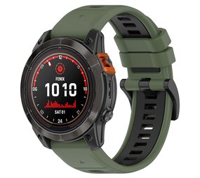 Strap-it® Garmin Fenix 8 - 47mm sport gesp band (olijfgroen/zwart) Strap-it® Garmin Fenix 8 - 47mm sport gesp band (olijfgroen/zwart)