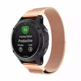 Strap-it® Garmin Fenix 8 - 47mm Milanese band (rosé goud)