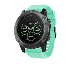 Strap-it® Garmin Fenix 8 - 51mm siliconen bandje (aqua)