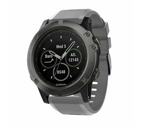 Strap-it® Garmin Fenix 8 - 51mm siliconen bandje (grijs)