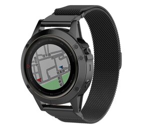 Strap-it® Garmin Fenix 8 - 51mm Milanese band (zwart) Strap-it® Garmin Fenix 8 - 51mm Milanese band (zwart)