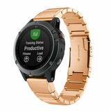 Strap-it® Garmin Fenix E metalen bandje (rosé goud)