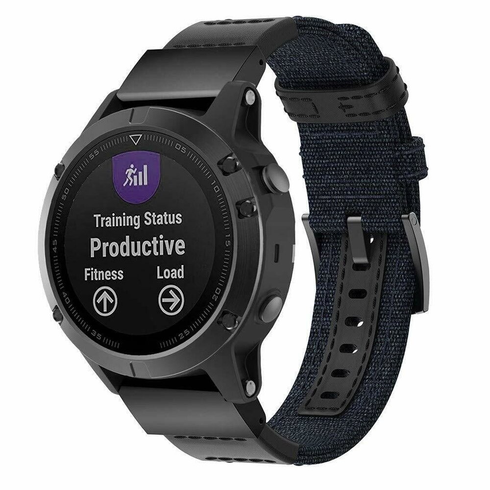 Strap-it® Strap-it Garmin Fenix E nylon hybrid bandje (blauw)