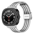 Strap-it® Strap-it Samsung Galaxy Watch Ultra roestvrij stalen band (zilver/zwart)