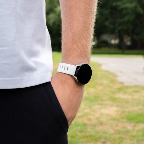 Strap-it® Strap-it Amazfit GTR Mini outdoor siliconen bandje (wit)