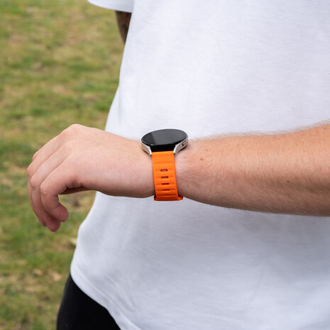 Strap-it® Strap-it Samsung Galaxy Watch Active outdoor siliconen bandje (oranje)