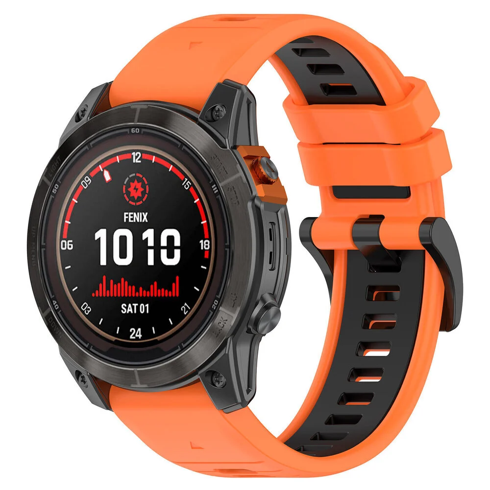 Strap-it Garmin Fenix 5x / 6x sport gesp band (oranje/zwart)