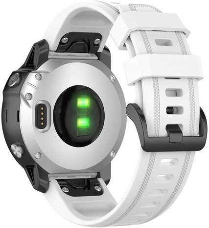 Strap-it® Strap-it Garmin Fenix 8 - 43mm siliconen bandje (wit)