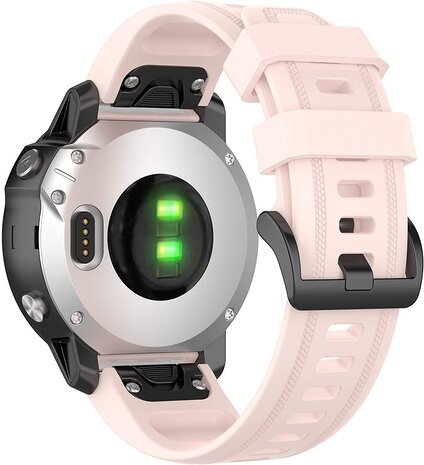 Strap-it® Strap-it Garmin Fenix 8 - 43mm siliconen bandje (lichtroze)