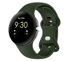 Strap-it® Google Pixel Watch 1/2 Classic siliconen bandje (donkergroen)