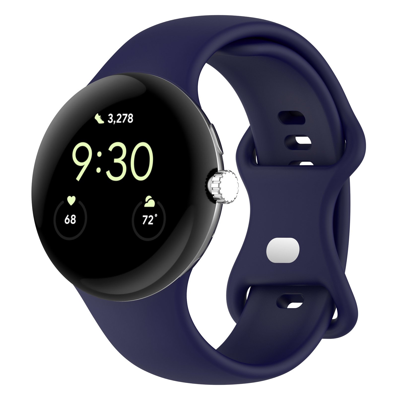 Strap-it Google Pixel Watch 1/2 Classic siliconen bandje (donkerblauw)