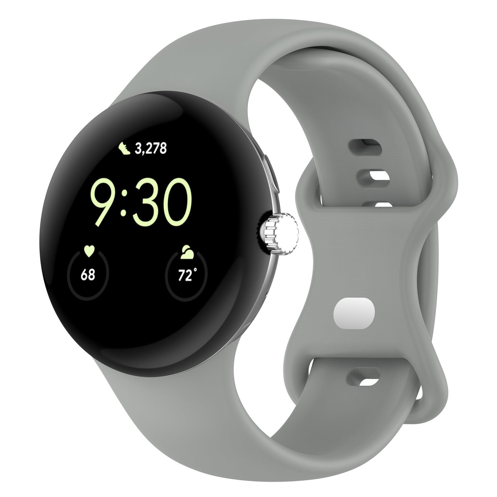 Strap-it Google Pixel Watch 3 - 41mm Classic siliconen bandje (grijs)