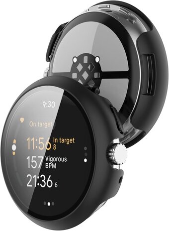 Strap-it® Strap-it Google Pixel Watch 3 - 45mm hard case met glas (zwart)