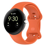 Strap-it® Google Pixel Watch 3 - 45mm Classic siliconen bandje (oranje)
