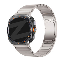 Bandz Bandz Samsung Galaxy Watch Ultra titanium band 'One Bead' (titanium grijs)