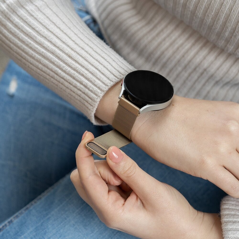 Strap-it® Strap-it Milanese horlogeband 20mm - universeel - champagne