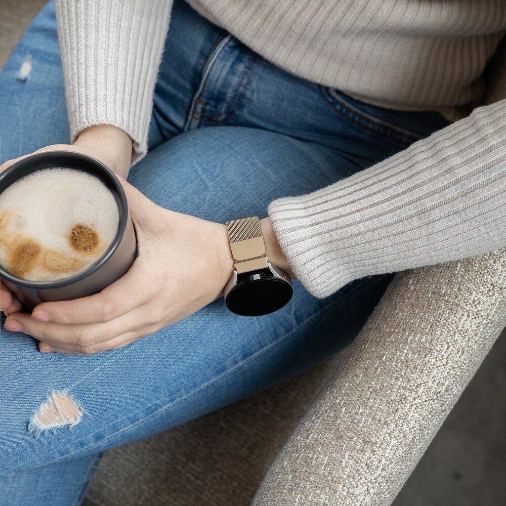 Strap-it® Strap-it Milanese horlogeband 20mm - universeel - champagne