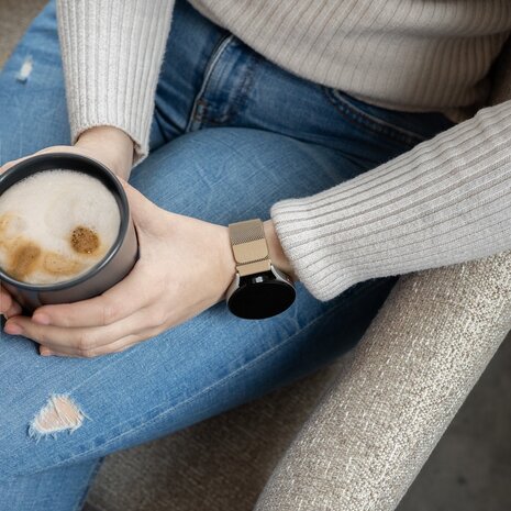 Strap-it® Strap-it Milanese horlogeband 20mm - universeel - champagne