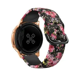 Strap-it® Pink Flower siliconen bandje 20mm - universeel