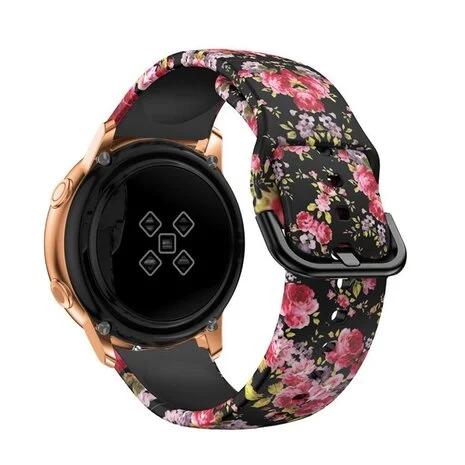 Strap-it Pink Flower siliconen bandje 20mm - universeel