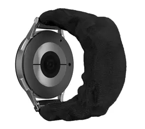 Strap-it® Scrunchie horlogeband 20mm - universeel - zwart