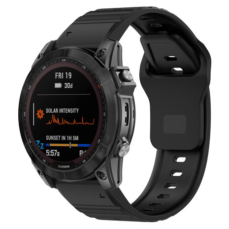 Strap-it® Strap-it Garmin Fenix 5 / 6 outdoor siliconen band (zwart)