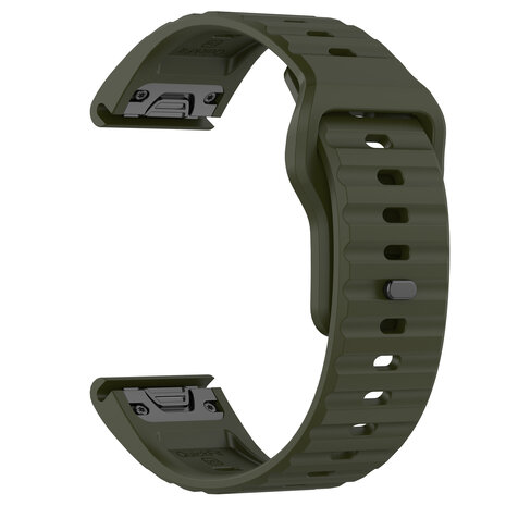 Strap-it® Strap-it Garmin Fenix 5 / 6 outdoor siliconen band (legergroen)