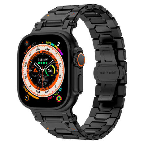 Strap-it® Strap-it Apple Watch 'Explorer' luxe stalen band (zwart)