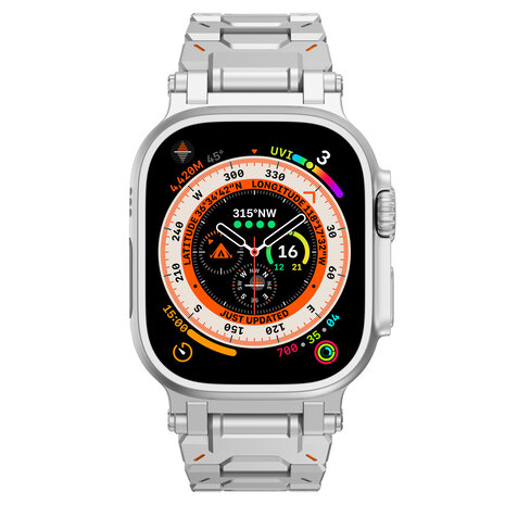 Strap-it® Strap-it Apple Watch 'Explorer' luxe stalen band (zilver)
