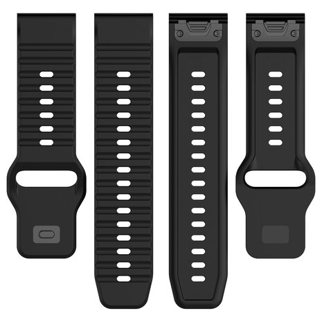 Strap-it® Strap-it Garmin Fenix 7 outdoor siliconen band (zwart)