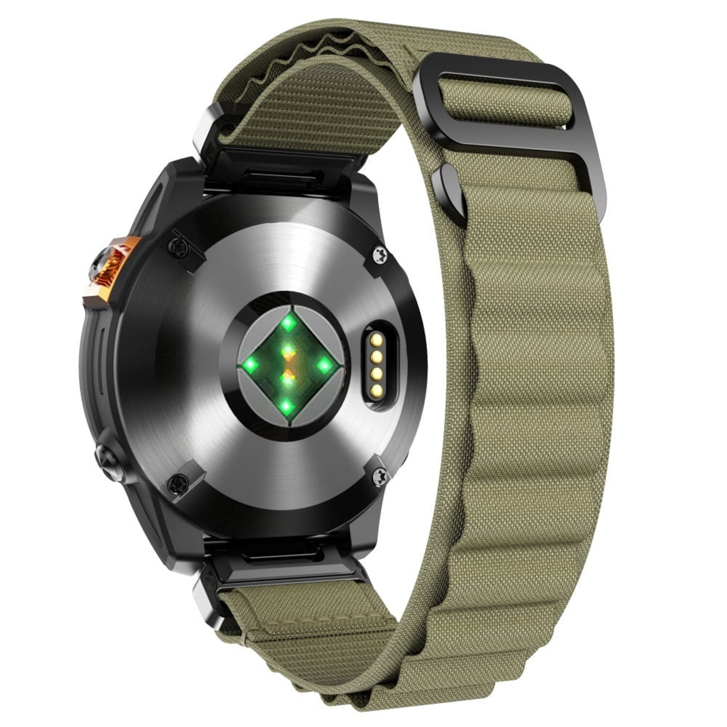 Strap it Strap it Garmin Quatix 5 6 7 Alpine band olijfgroen