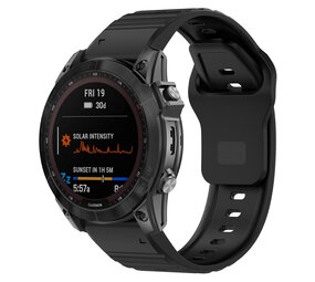 Strap-it® Garmin Fenix 7x outdoor siliconen band (zwart)