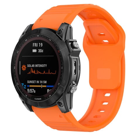 Strap-it® Strap-it Garmin Fenix 7x outdoor siliconen band (oranje)